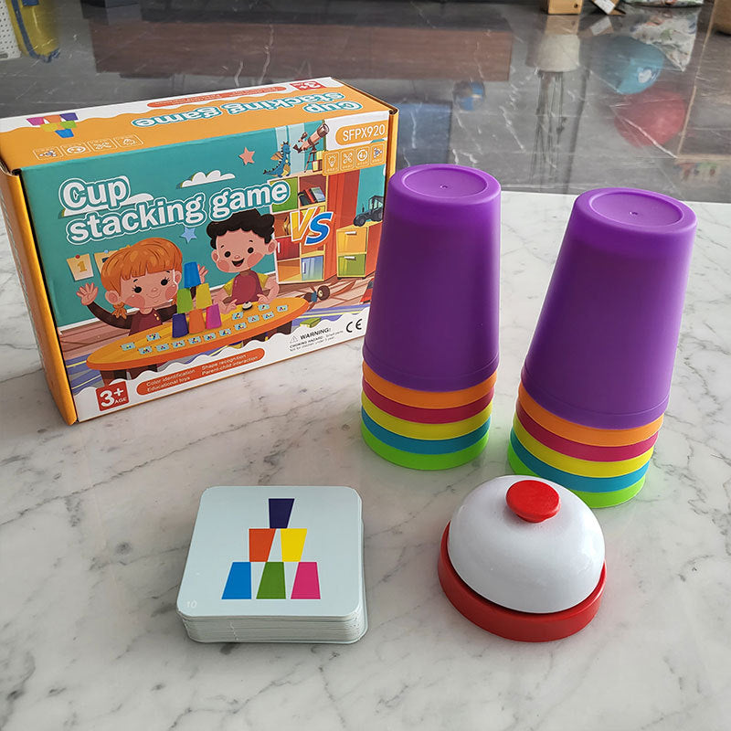 Children's educational stacking cup game, focusing on speed training, kindergarten toy, stacking cup tabletop parent-child interactive game