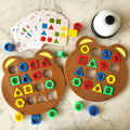 Early childhood education, brain-training, geometric shape matching bear Montessori educational building blocks, parent-child interactive battle, sensory integration board game