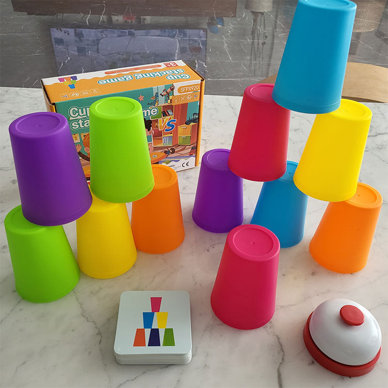 Children's educational stacking cup game, focusing on speed training, kindergarten toy, stacking cup tabletop parent-child interactive game