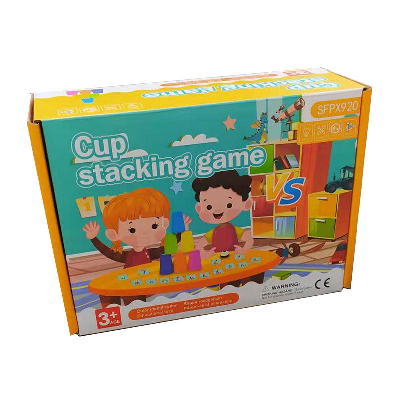 Children's educational stacking cup game, focusing on speed training, kindergarten toy, stacking cup tabletop parent-child interactive game